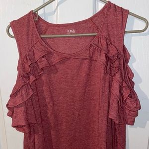 Cold Shoulder Wine Color Tee